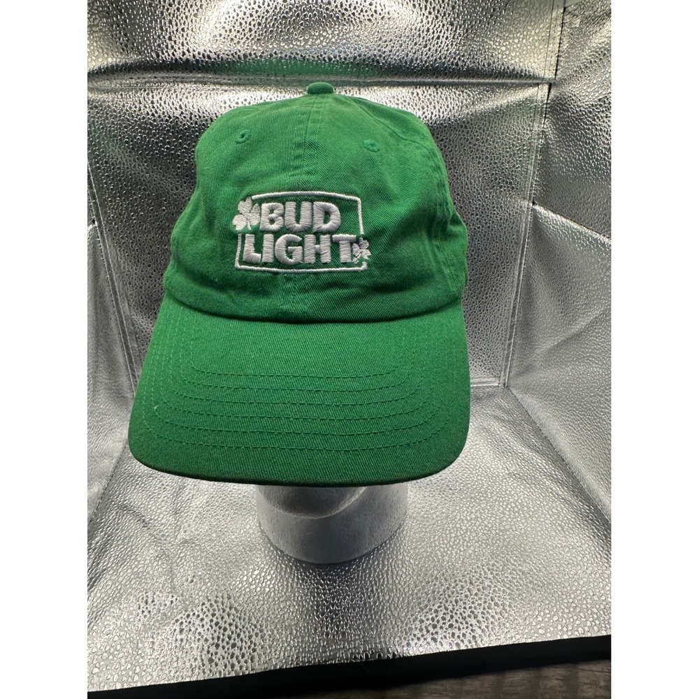 Bud Light St Patricks Day Hat Green Embroidered Clover Dad Cap Quake City Caps